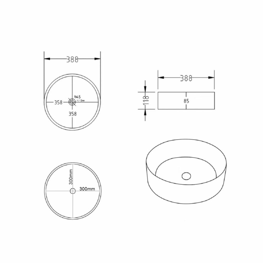 1250Mm Wooden Fluted Wall Hung Countertop Double Vanity Unit With Round Basins – Matira Bathroom