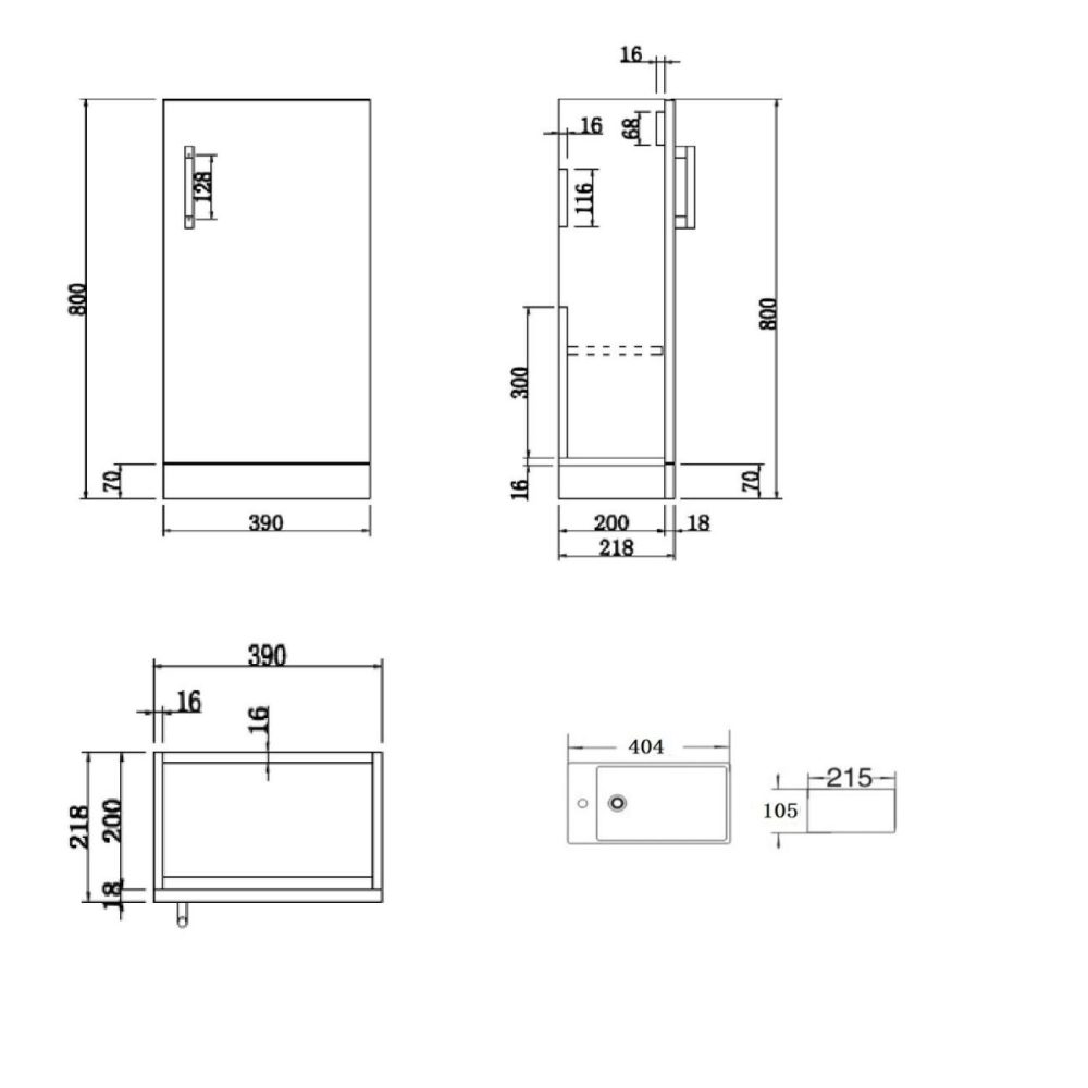 400Mm Blue Cloakroom Freestanding Vanity Unit With Basin And Chrome Handle – Ashford Bathroom