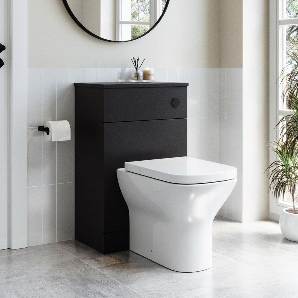 500Mm Black Back To Wall Toilet Unit Only – Palma Bathroom