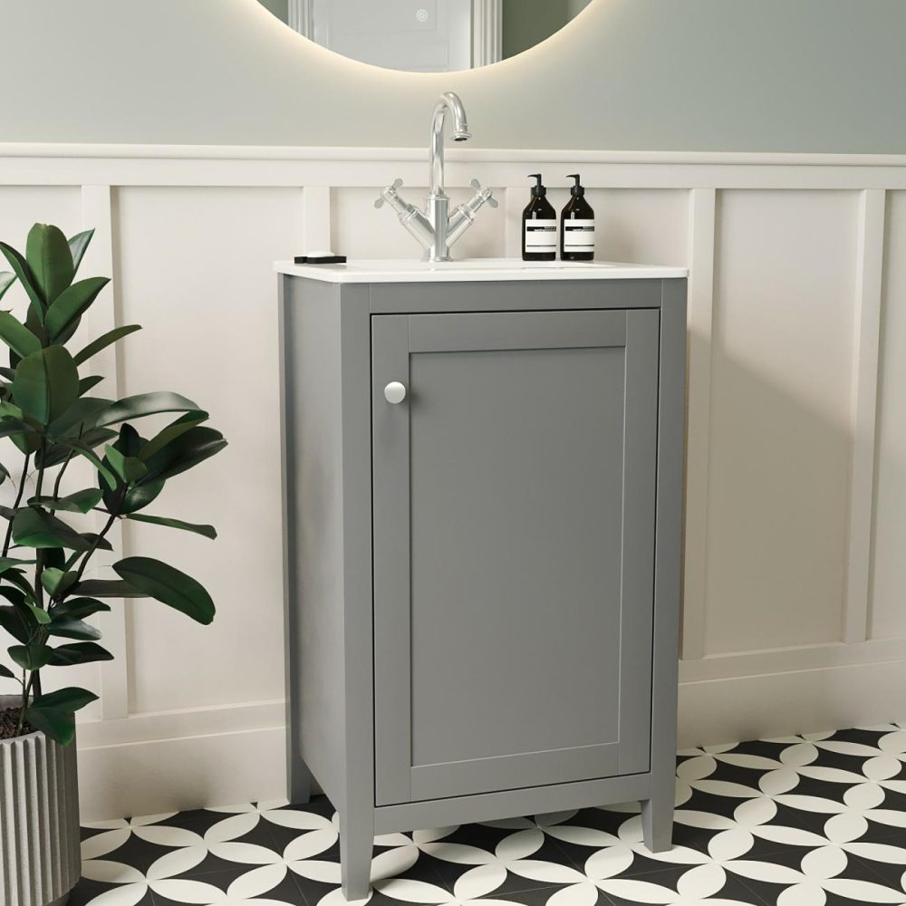 500Mm Grey Freestanding Vanity Unit With Basin – Kinsley Bathroom