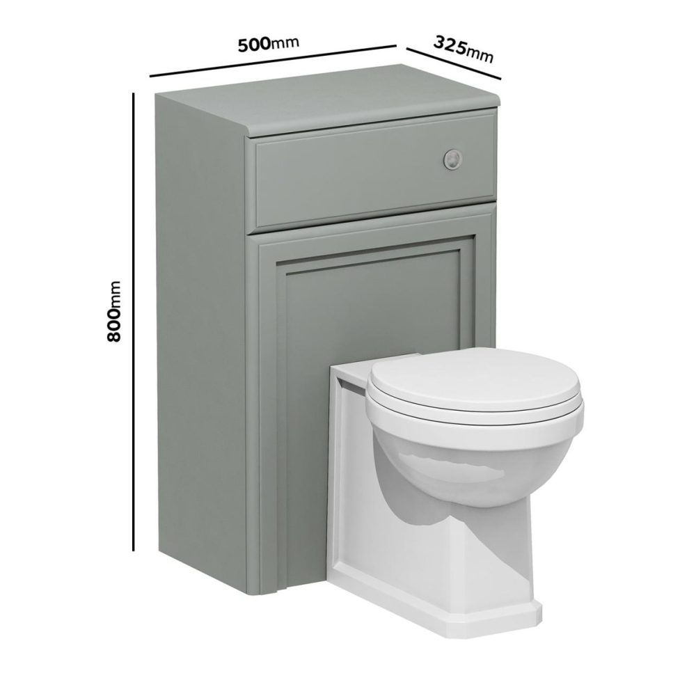 500Mm Light Grey Back To Wall Toilet Unit Only – Westbury Bathroom