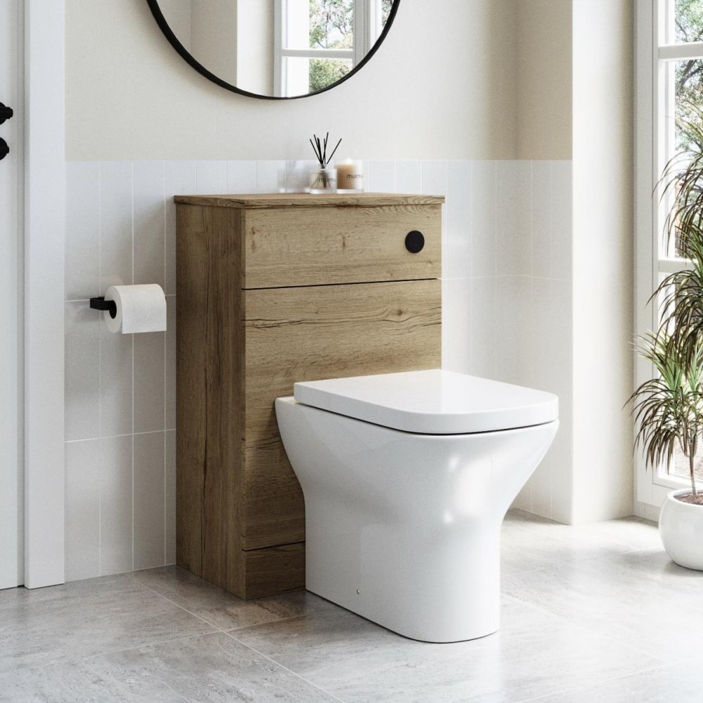 500Mm Oak Back To Wall Toilet Unit Only – Palma Bathroom