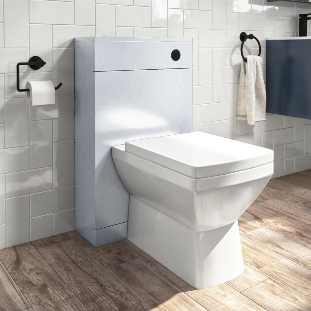 500Mm White Back To Wall Toilet Unit And Black Fittings – Ashford Bathroom