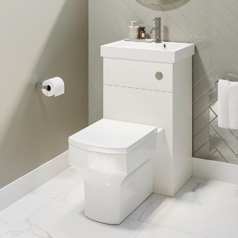 500Mm White Cloakroom Toilet And Sink Unit With Chrome Fittings – Valetta Bathroom