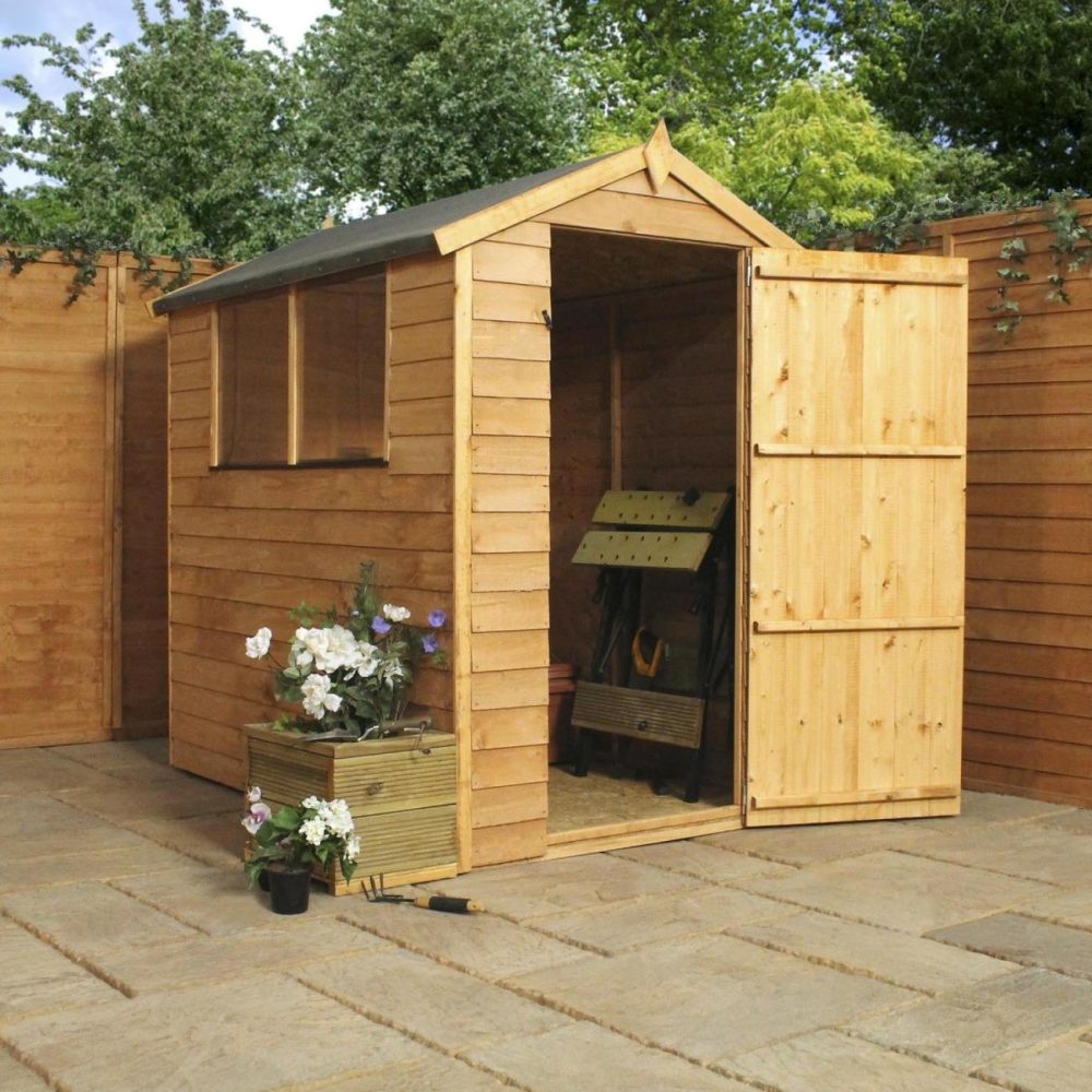 6 X 4Ft Wooden Overlap Apex Shed Buildings & Storage