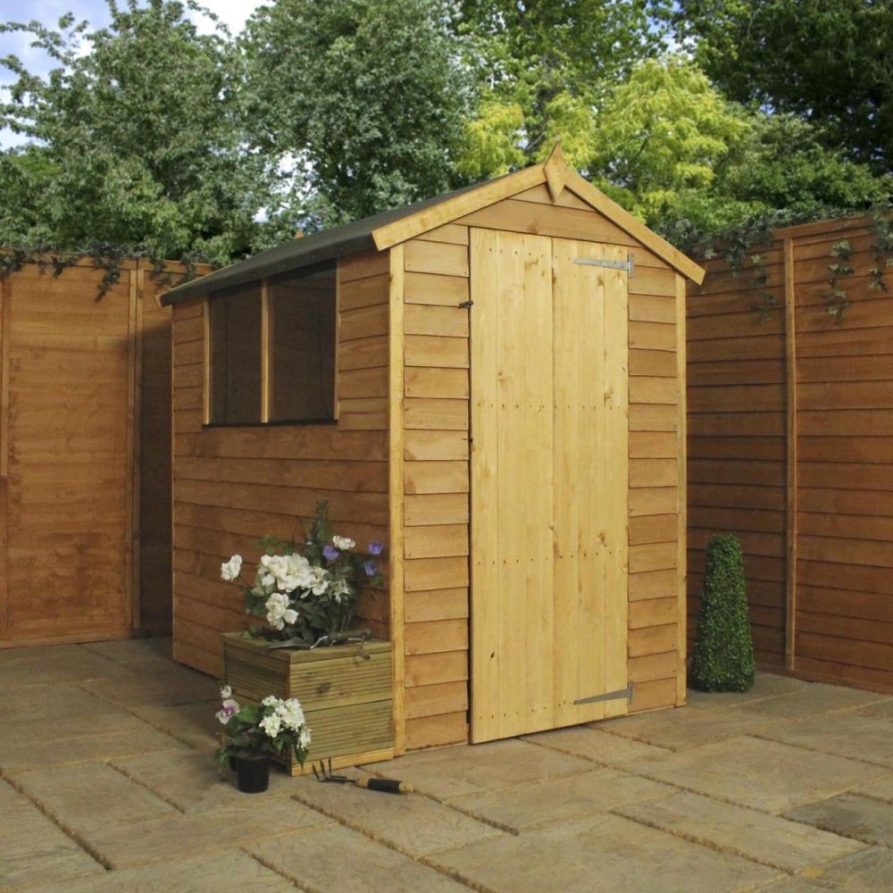 6 X 4Ft Wooden Overlap Apex Shed Buildings & Storage