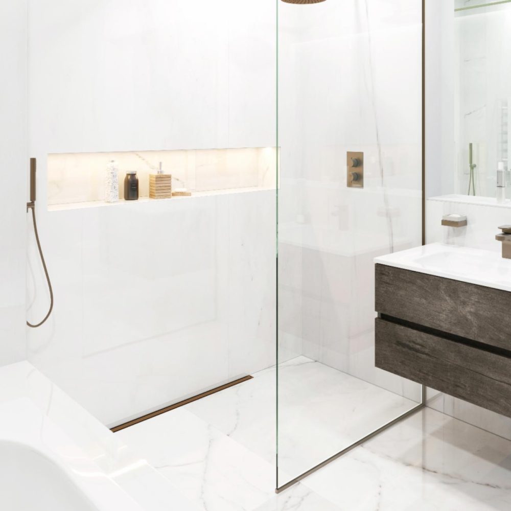 600Mm Linear Waste Cover Brushed Bronze – Live Your Colour Bathroom