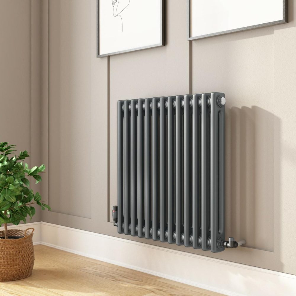 Anthracite Horizontal 2 Column Traditional Radiator 600 X 605Mm – Nambi Heating