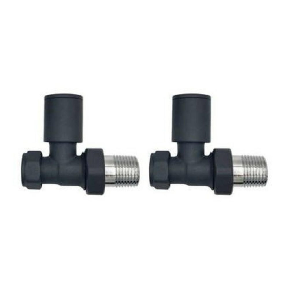 Anthracite Round Straight Radiator Valves – For Pipework Which Comes From The Floor Fires