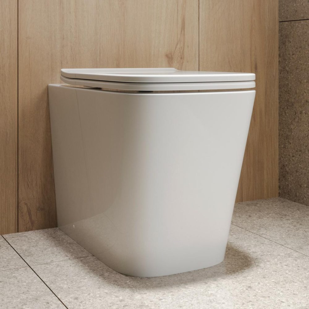 Back To Wall Rimless Toilet With Soft Close Seat – Albi Back To Wall