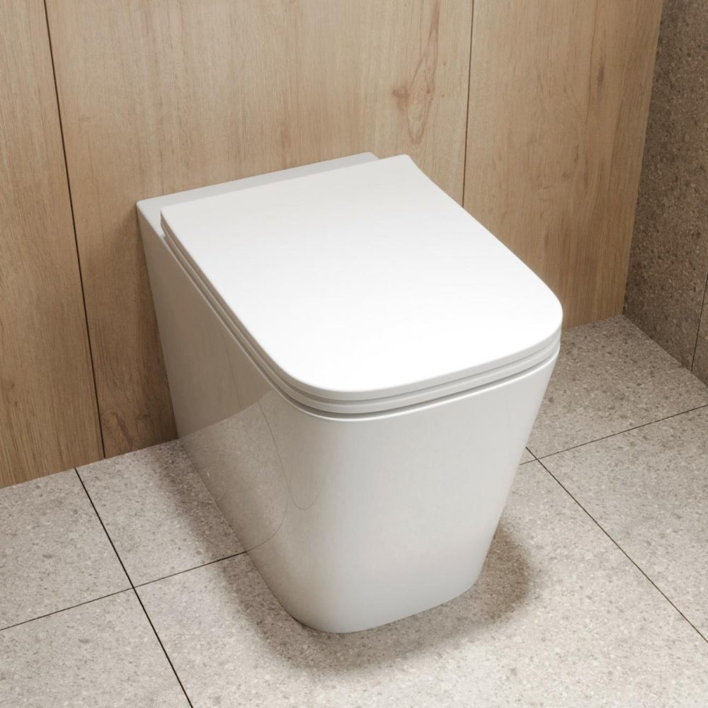 Back To Wall Rimless Toilet With Soft Close Seat – Albi Back To Wall