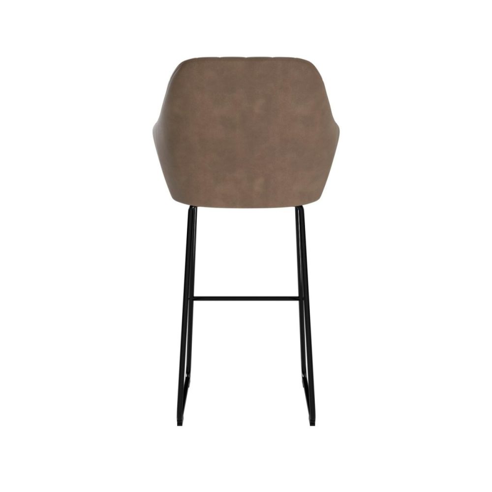 Beige Faux Leather Bar Stool With Back – 77Cm – Logan Bar & Kitchen Stools