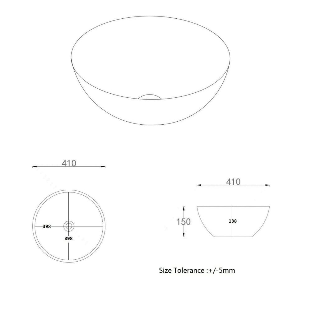 Beige Unglazed Round Countertop Basin 410Mm – Fawn Basins