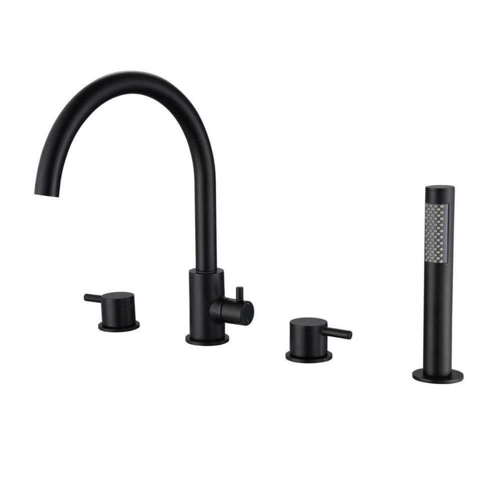 Black 4 Hole Bath Shower Mixer Tap – Arissa Bath Taps