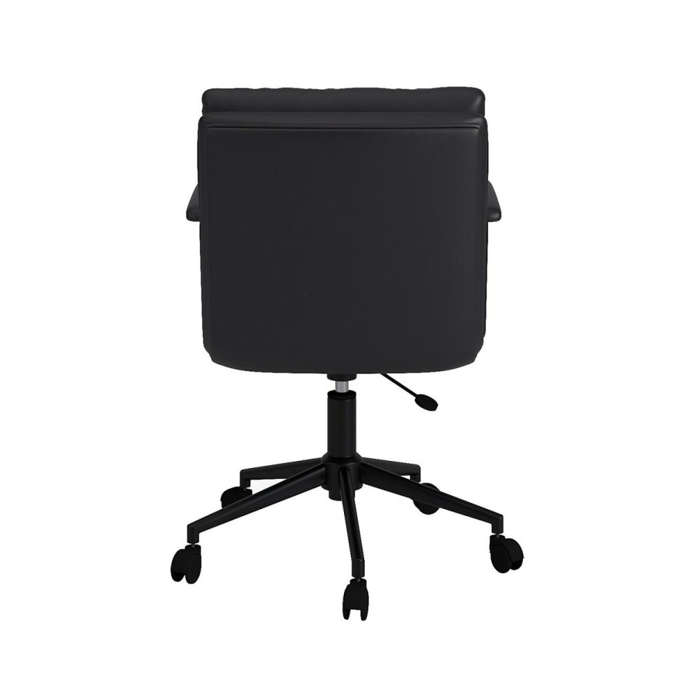 Black Faux Leather Swivel Office Chair – Otis Office