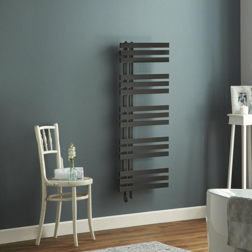 Black Heated Towel Rail Radiator 1200 X 500Mm – Cobham Heating