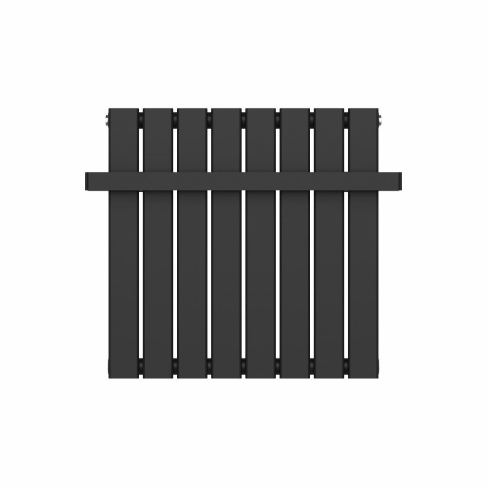 Black Horizontal Single Panel Radiator With Heated Towel Bar 600 X 604Mm – Mojave Heating