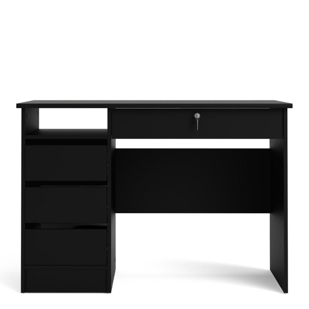 Black Oak Desk With Drawers – Function Plus Office