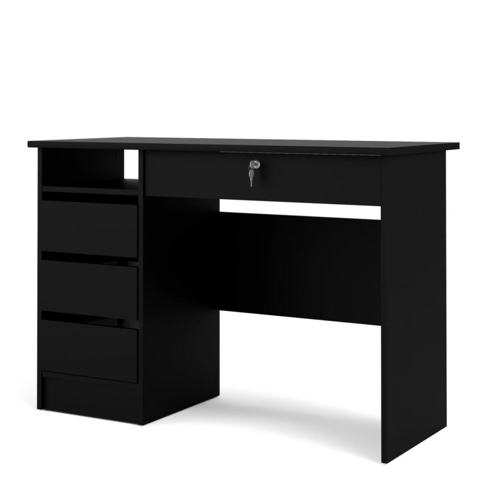 Black Oak Desk With Drawers – Function Plus Office