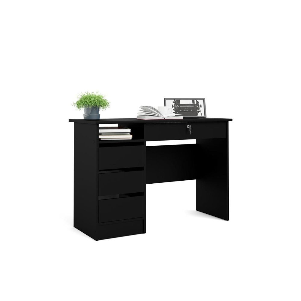 Black Oak Desk With Drawers – Function Plus Office