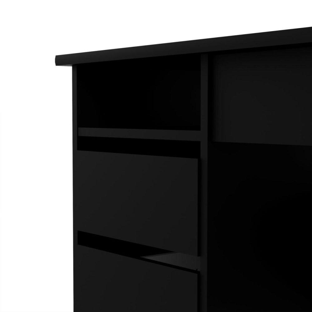 Black Oak Desk With Drawers – Function Plus Office