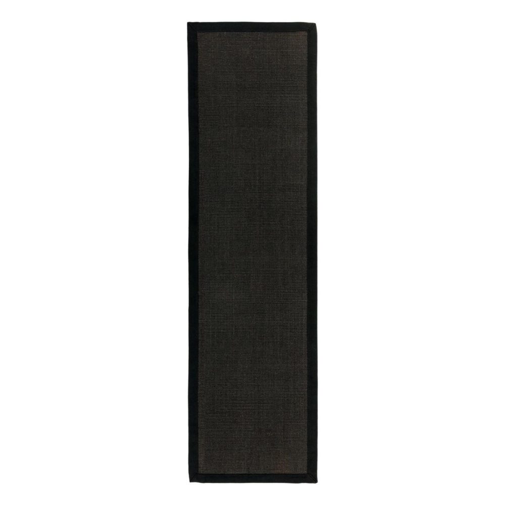 Black Runner Rug – 68 X 240 Cm – Sisal Dining