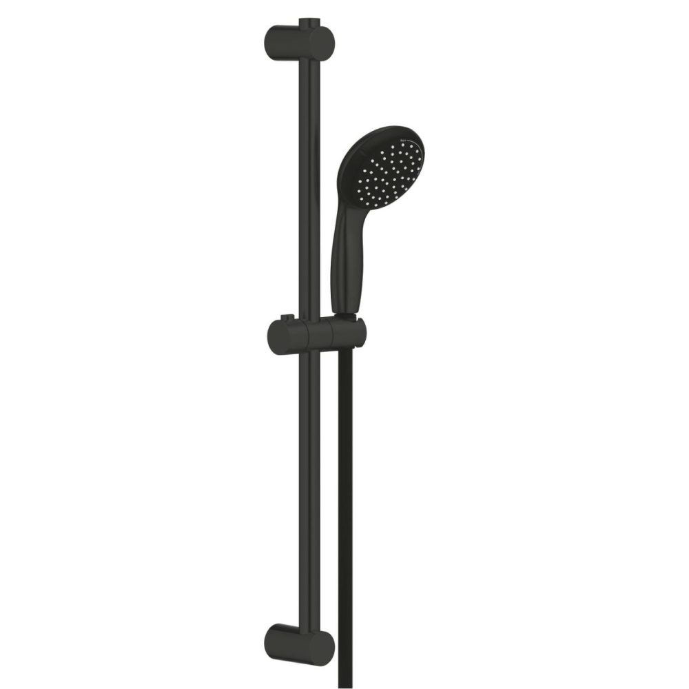 Black Thermostatic Mixer Shower With Slide Rail Kit Bathroom