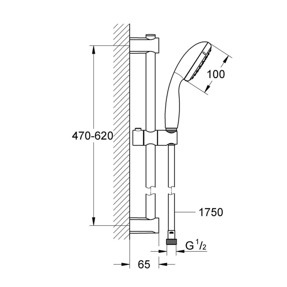 Black Thermostatic Mixer Shower With Slide Rail Kit Bathroom