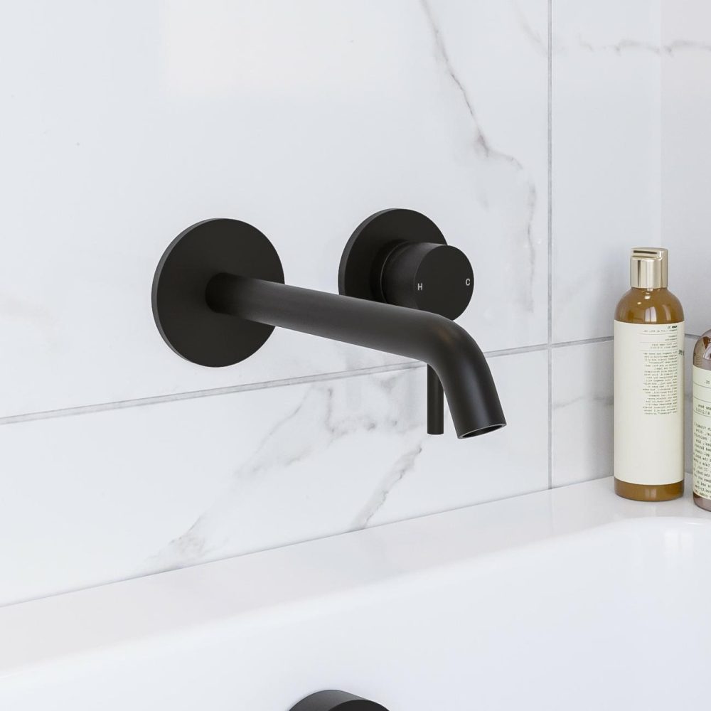 Black Wall Mounted Bath Mixer Tap – Arissa Bath Taps