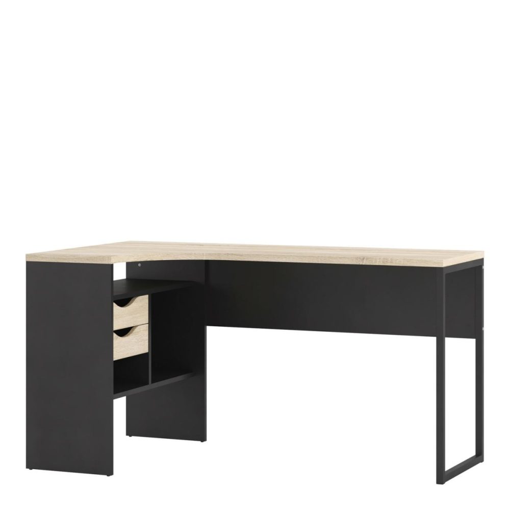 Black Wooden L Shaped Desk With Storage – Function Plus L Shaped Desks