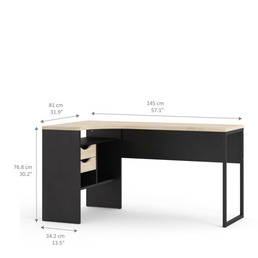 Black Wooden L Shaped Desk With Storage – Function Plus L Shaped Desks