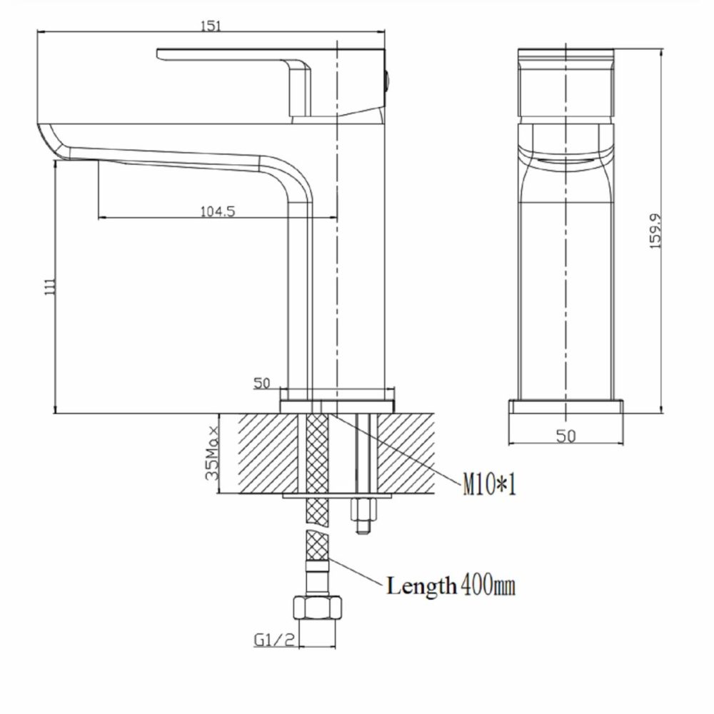 Chrome Bath And Basin Tap Set With Basin Waste- Zana Bathroom