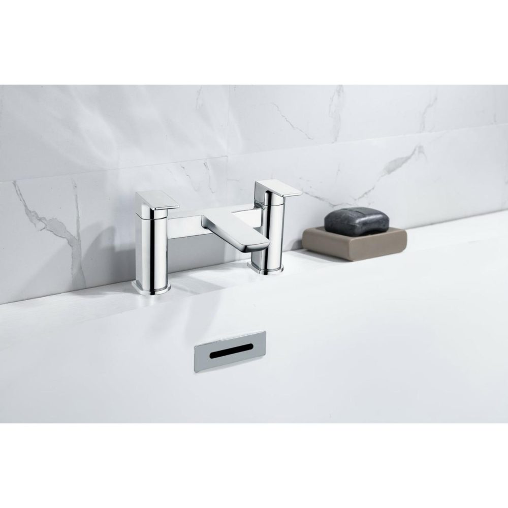 Chrome Bath And Basin Tap Set With Basin Waste- Zana Bathroom