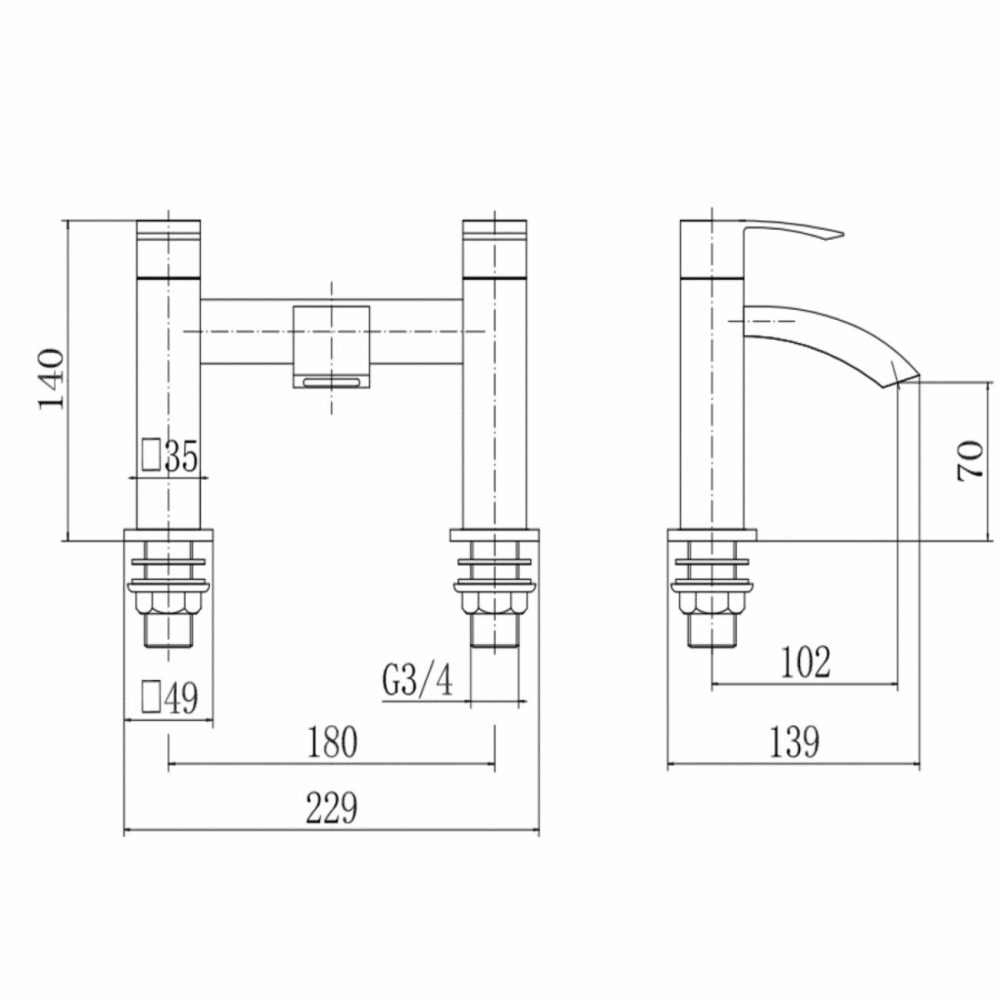 Chrome Bath Mixer Tap – Wave Bath Taps