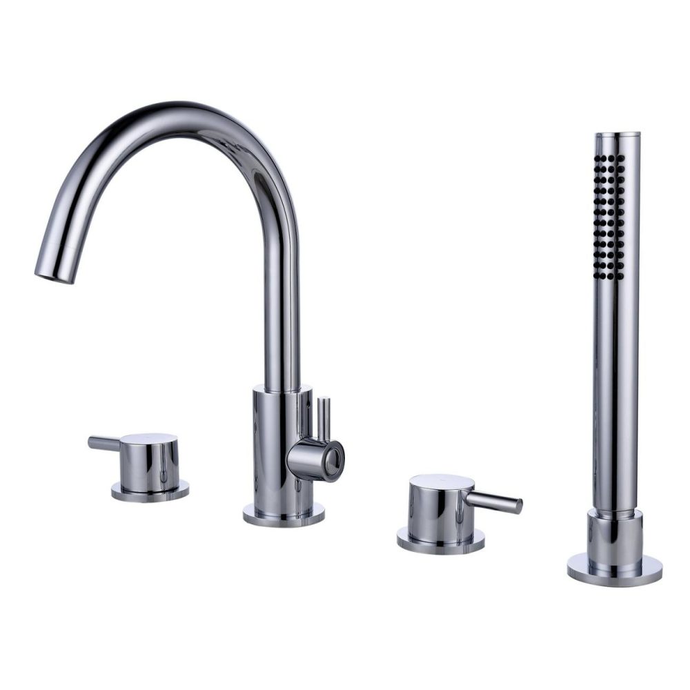 Chrome Bath Shower Mixer Tap – 4 Tap Hole – Arissa Bath Taps