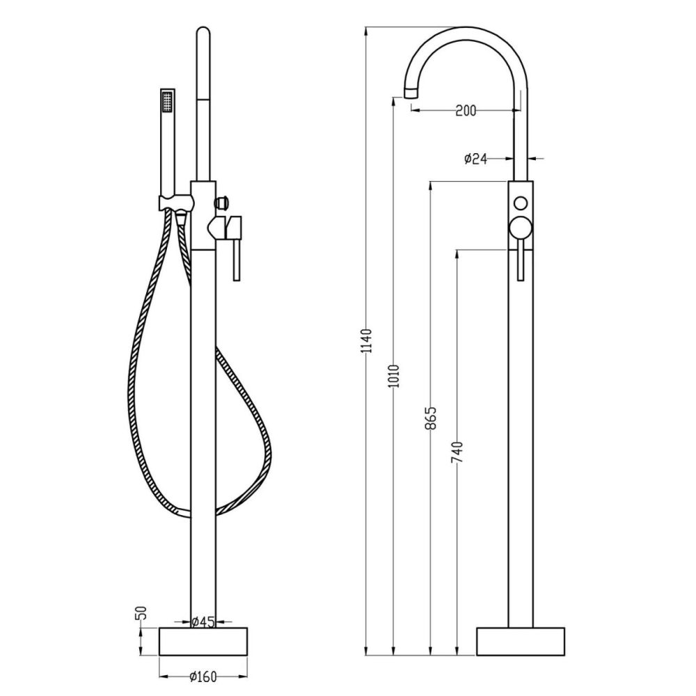 Chrome Freestanding Bath Shower Mixer And Basin Tap Set – Arissa Bathroom