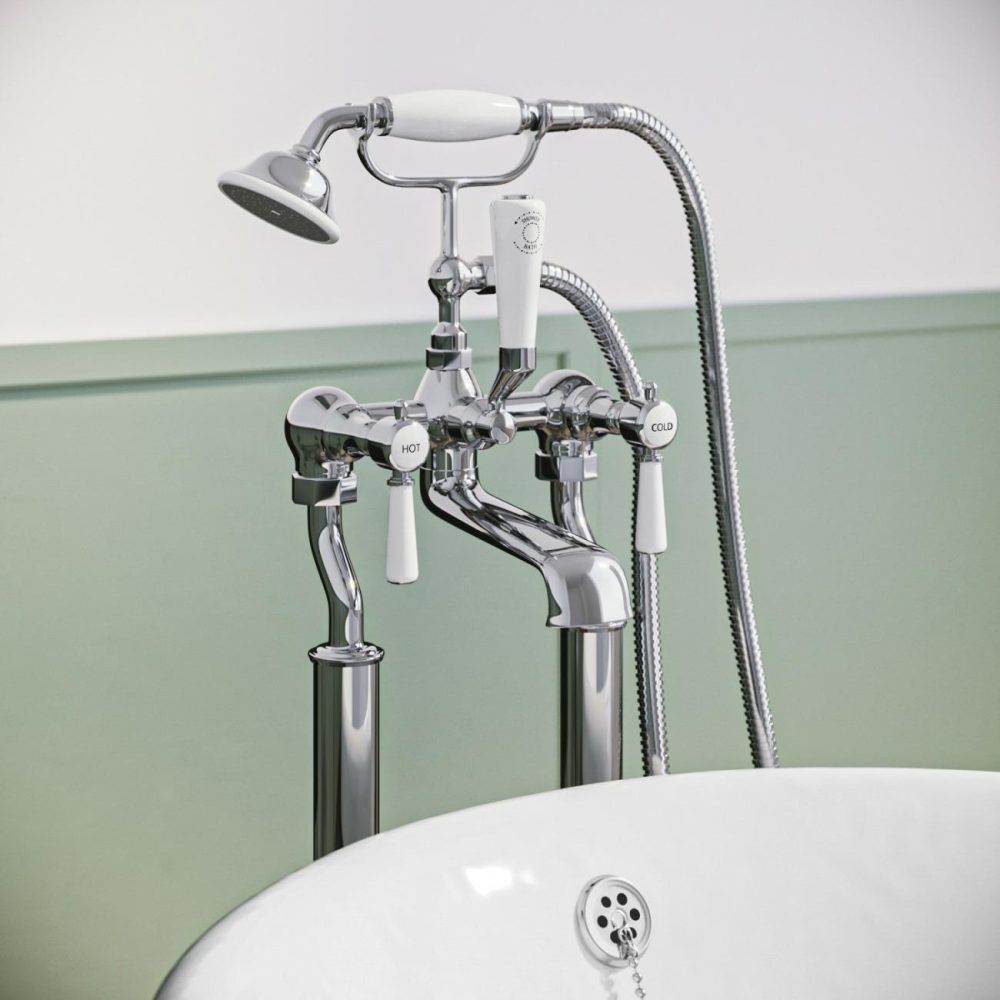 Chrome Freestanding Bath Shower Mixer Tap – Helston Bath Taps