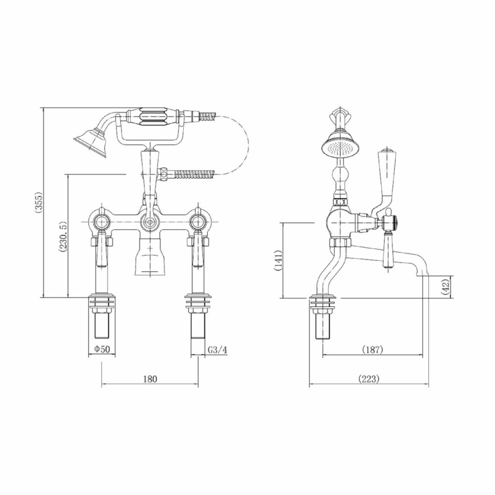 Chrome Freestanding Bath Shower Mixer Tap – Helston Bath Taps