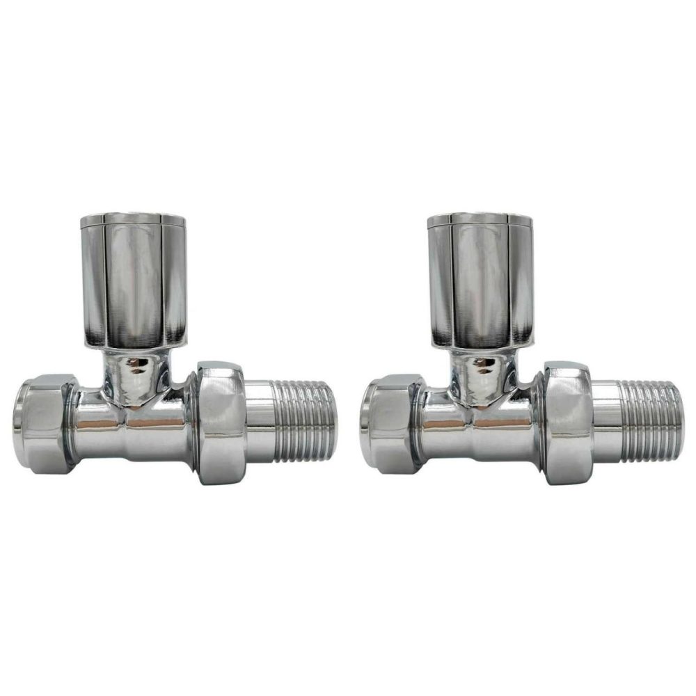 Chrome Round Straight Radiator Valves – For Pipework Which Comes From The Floor Fires