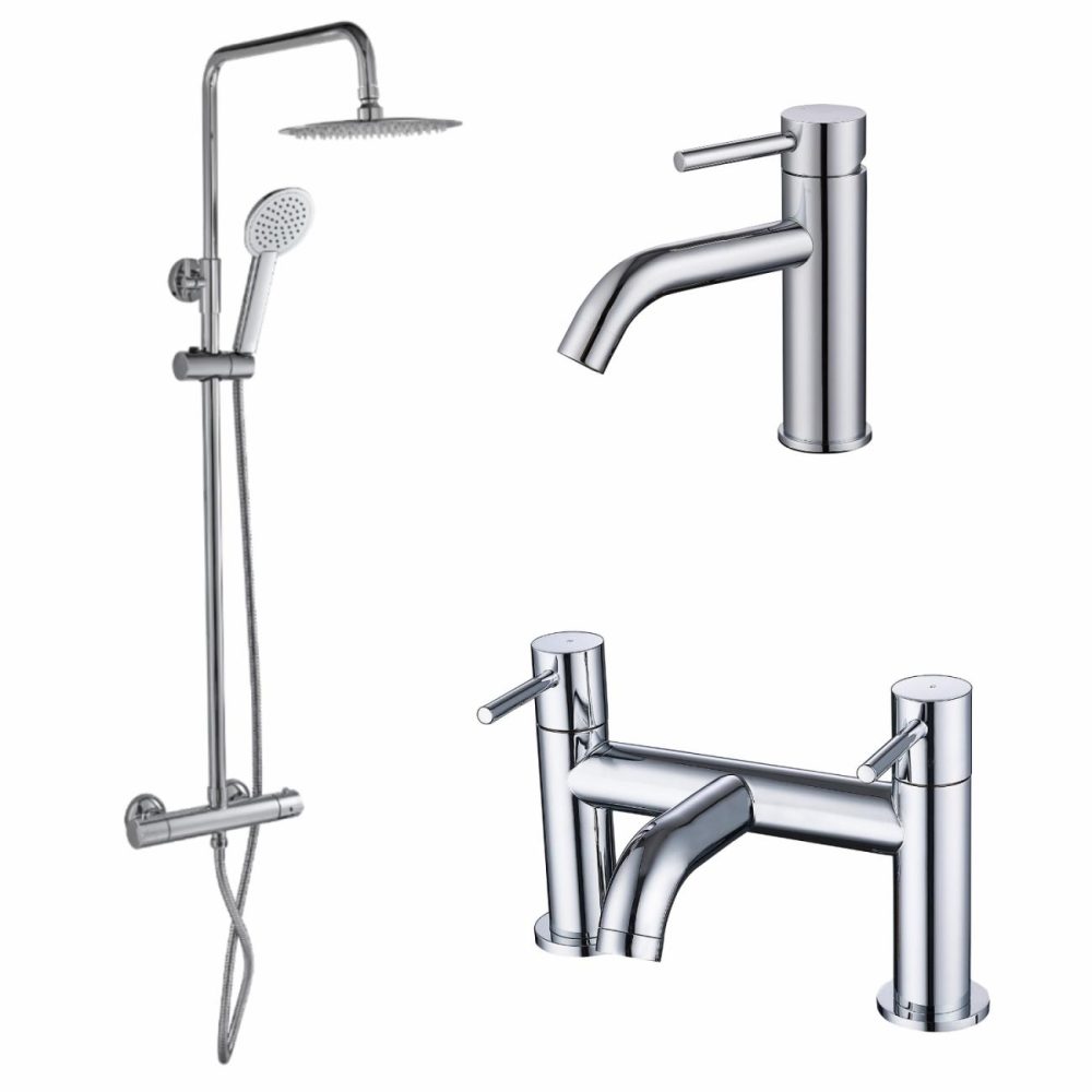 Chrome Shower Bath And Basin Tap Set – Arissa Bathroom