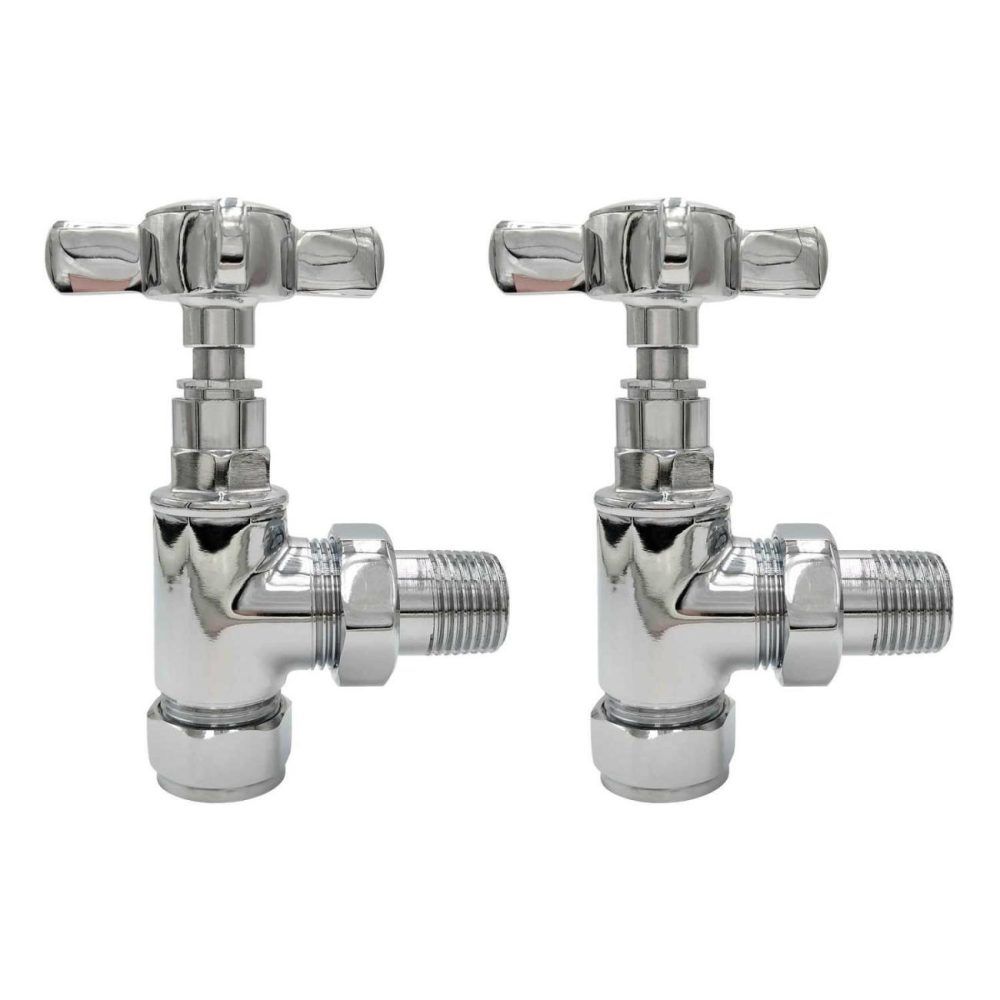 Chrome Traditional Angled Radiator Valves Fires