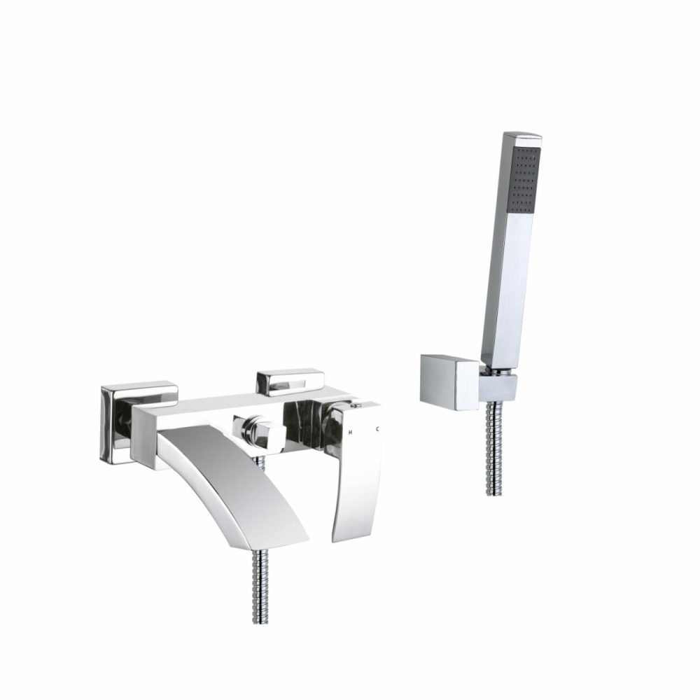 Chrome Wall Mounted Bath Shower Mixer Tap – Wave Bath Taps