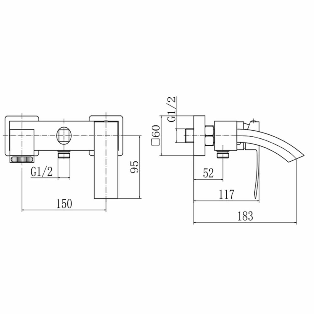 Chrome Wall Mounted Bath Shower Mixer Tap – Wave Bath Taps