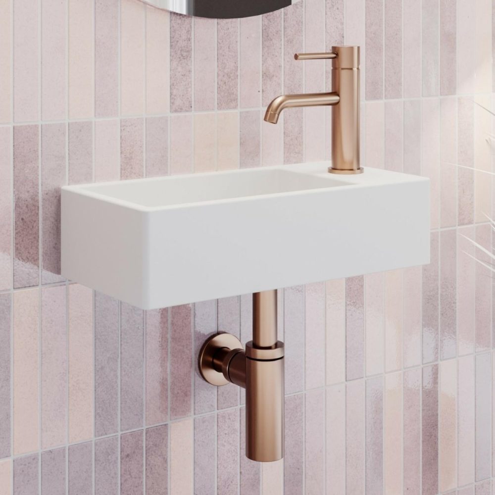 Cloakroom Matt Wall Hung Basin Right Hand 405Mm – Detroit Basins