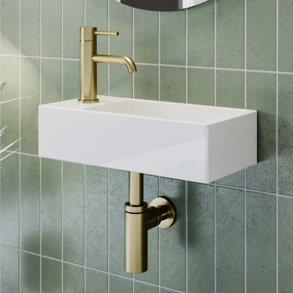 Cloakroom Wall Hung Basin Left Hand 405Mm – Detroit Basins