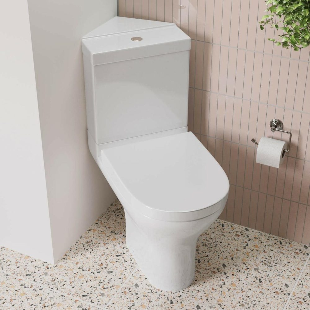 Close Coupled Corner Toilet With Soft Close Seat & Cover – Laurel Bathroom