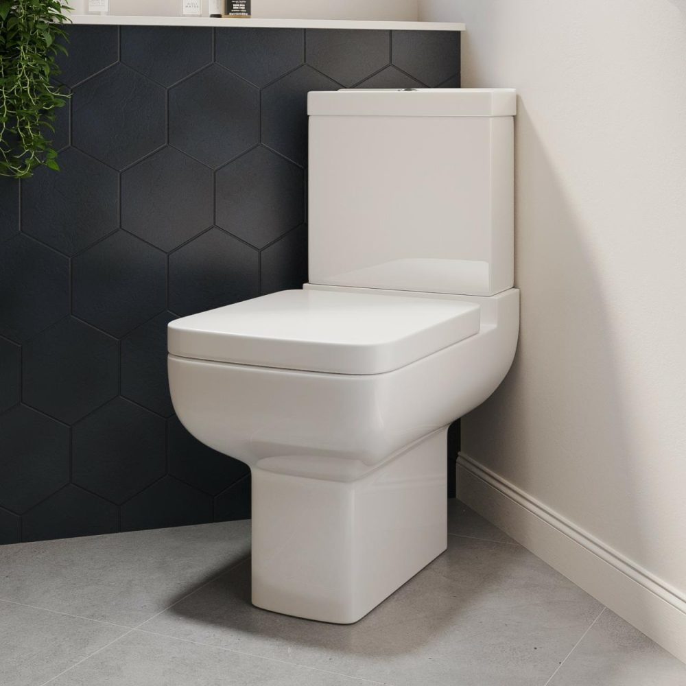 Close Coupled Corner Toilet With Soft Close Seat & Cover – Seren Bathroom