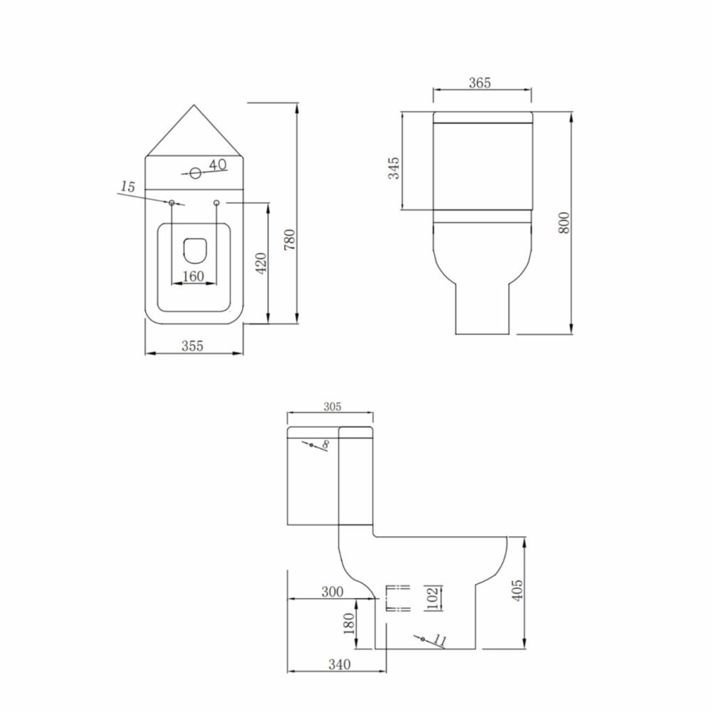 Close Coupled Corner Toilet With Soft Close Seat & Cover – Seren Bathroom