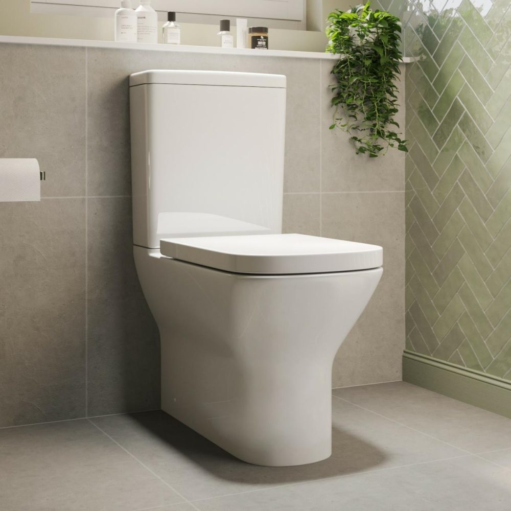 Close Coupled Rimless Closed Back Toilet With Soft Close Seat – Palma Bathroom