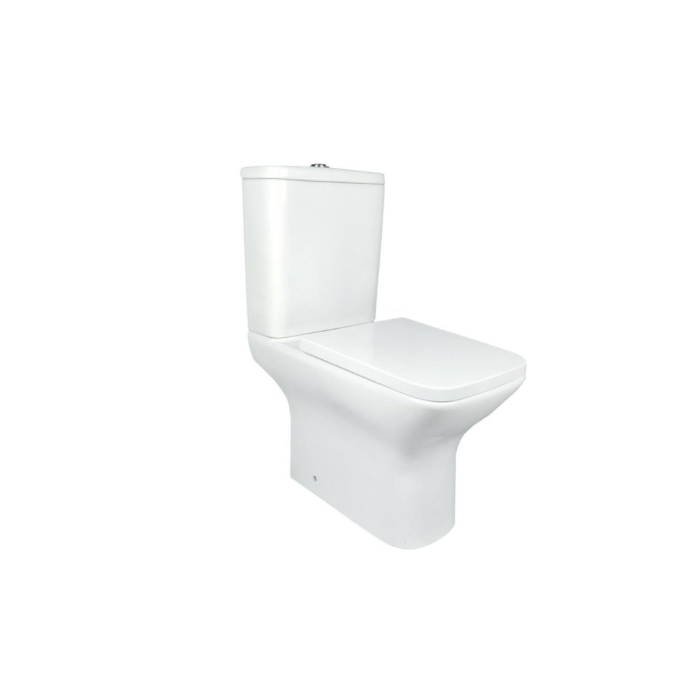 Close Coupled Rimless Open Back Toilet With Soft Close Seat – Palma Bathroom